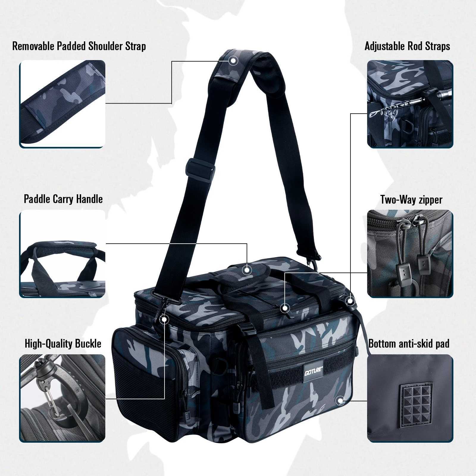 Goture Lure Bag Multifunctional Waist Shoulder Bag Crossbody Waterproof And Wear-resistant Fishing Tackle Accessory Bag Z250411