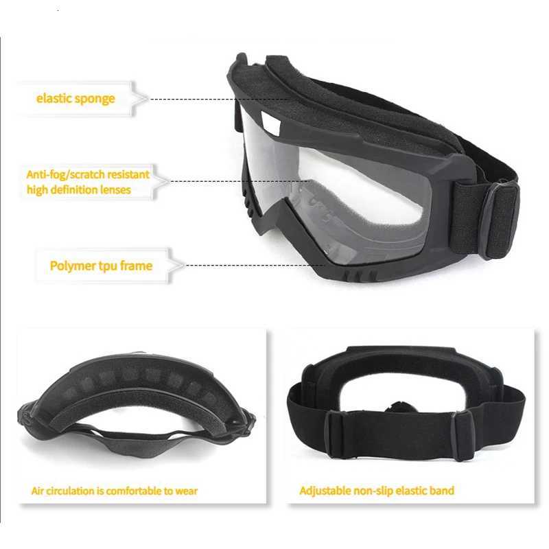 Ski Goggle Outdoor Snowboard Snow Glasses Windproof Dirt Bike Motorcycle Goggles Hunting Cycling Mounteering Goggles Eyewear K251110