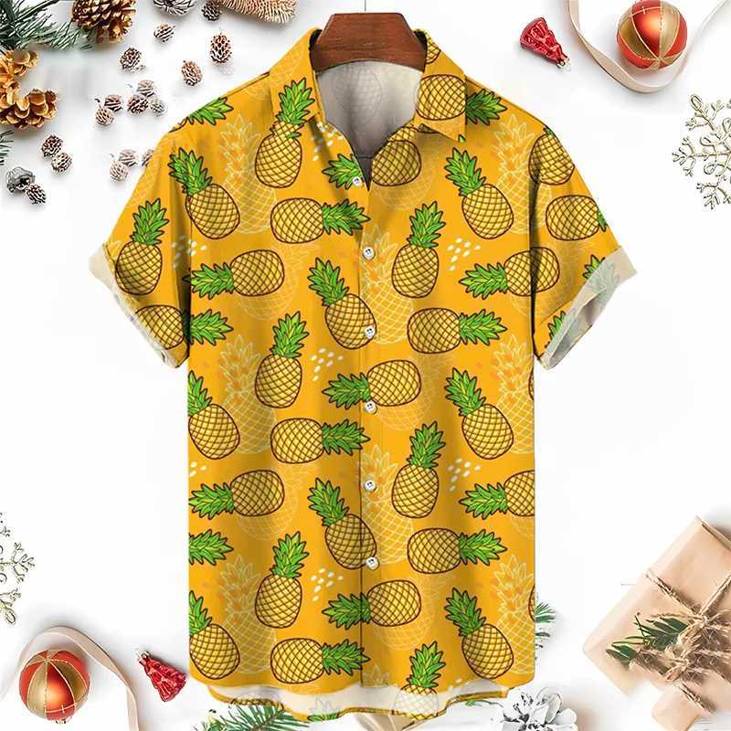 Mens Shirts 3D Fruit Printed Shirts For Women New Summer Funny Streetwear Short Shirts Y2k Mens Hawaiian Clothing K251110