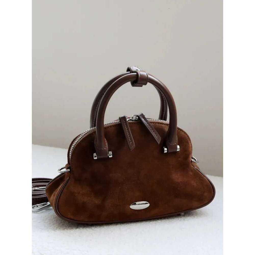 Designer Women Sheep Suede Genuine Leather Fashion Shell Bag Casual Ladies Sweet Tote Handbag Crossbody Single Shoulder Bags