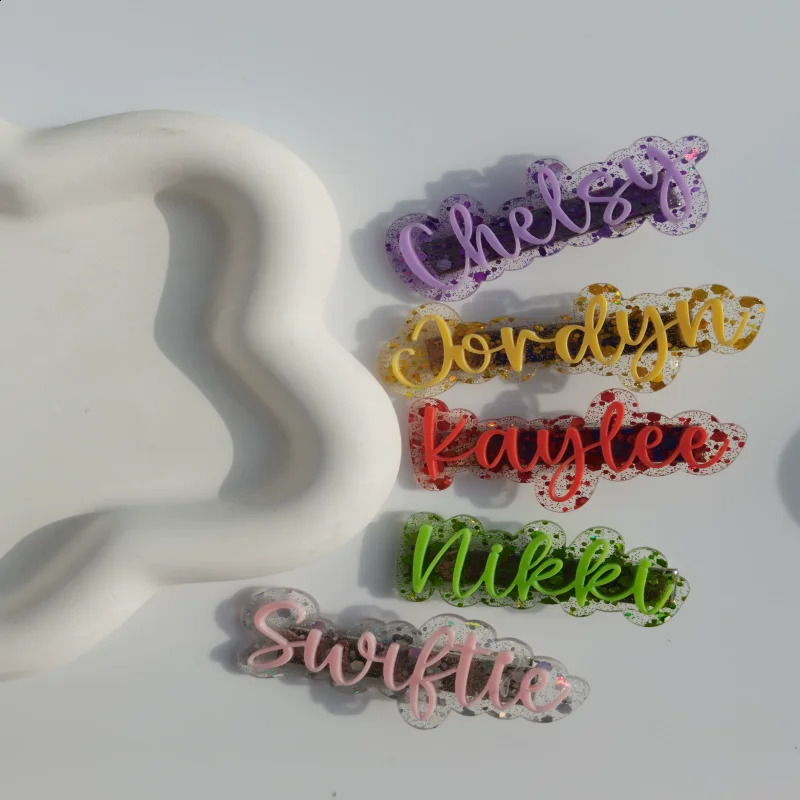 Customized Name Keychain Candy Color Acrylic English Letter Keychain 250409