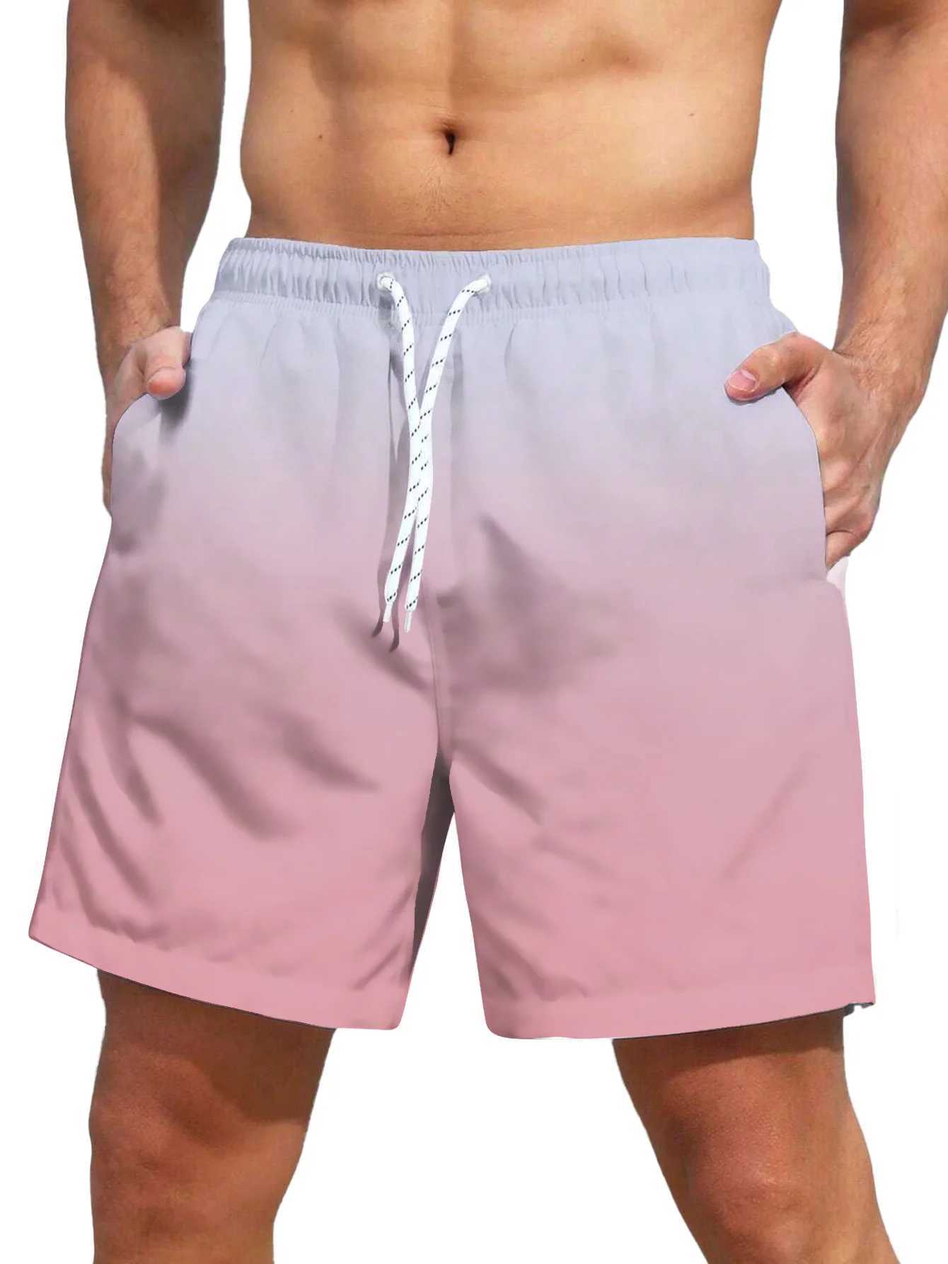 3D printed mens swim trunks quick drying mens swimsuits pink mens swimsuits with pockets swim sets wooden planksW250410