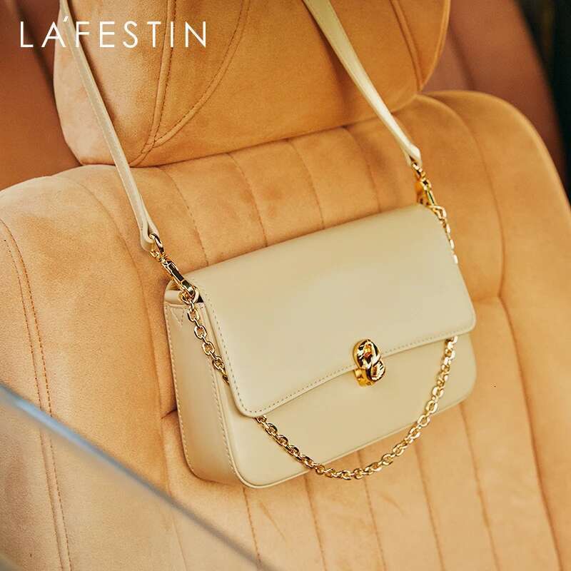 LA FESTIN Designer Handbag 2022 New Fashion One-Shoulder Messenger Retro Leather Chain Small Square Bag Original Women Brand