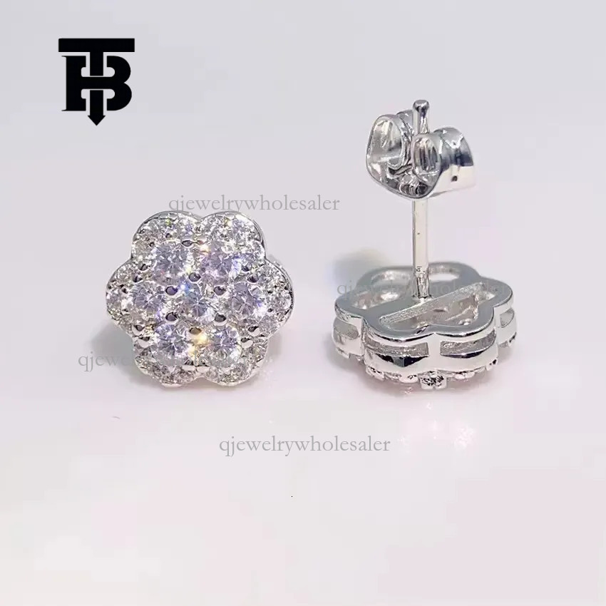 TB BHULAMTE Designer Full Brick Earrings Luxury Women's Round Cutting Hip Hop Style Simulated Spin Back Earrings Trendy Fashion Women's Jewe