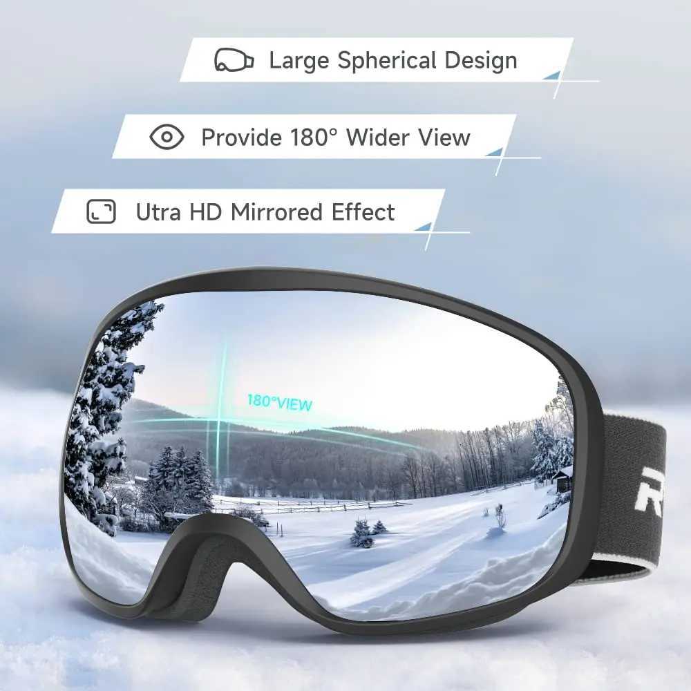 Adults Ski GoggLEs Snowboard GoggLEs for Men Women YouthOver Glasses OTG/ PROtection/Anti-fog/Wide Vision K251110