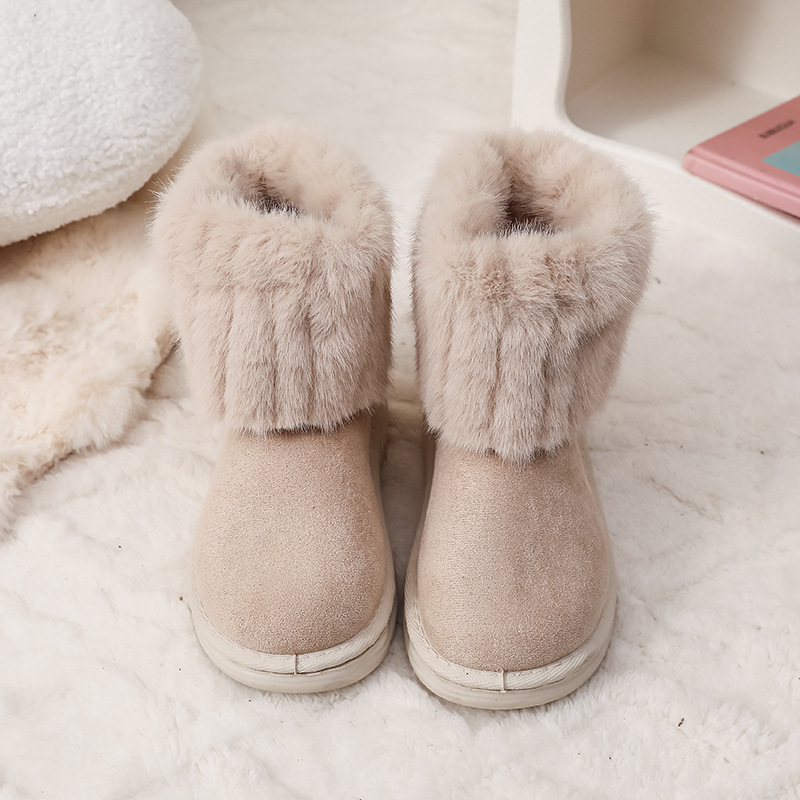 Shoes for Kids Winter Girl's Round Toe Toddler Plush Warm Winter Proof Casual Kidszworld Girls Snow Boots Size 25 - 36 K0218