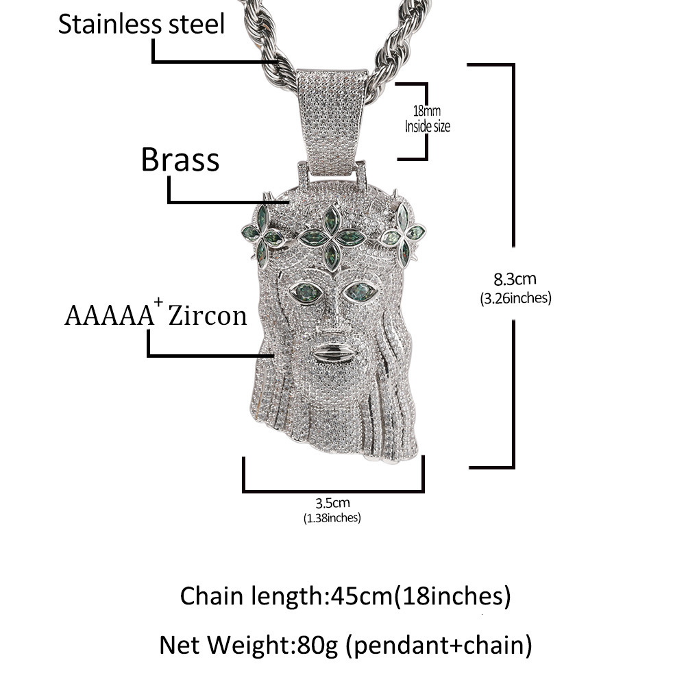 Classic Clover Crown Portrait Pendant Cool and Versatile Hip Hop 925 silver VVS Moissanite chain High End Long Necklace