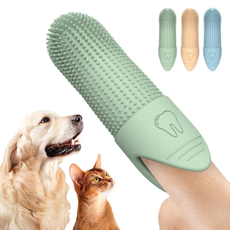 Dog Toothbrush 360 Cleaning Finger for Dogs Food Grade Silicone Cats Dental Care 251110