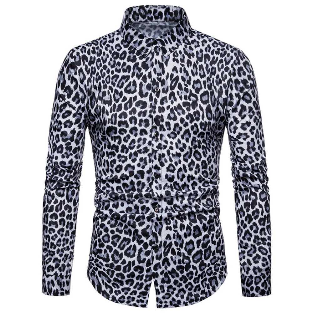 2024 Spring And Autumn New Mens Casual Leopard Print Long-sleeved Shirt Men Large Size Shirt Women Unisex Clothes Tops K251110