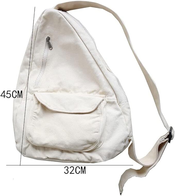 FL- 2025 Canvas Sling Bag, Solid Color Crossbody Bag, Women's Simple Chest Purse