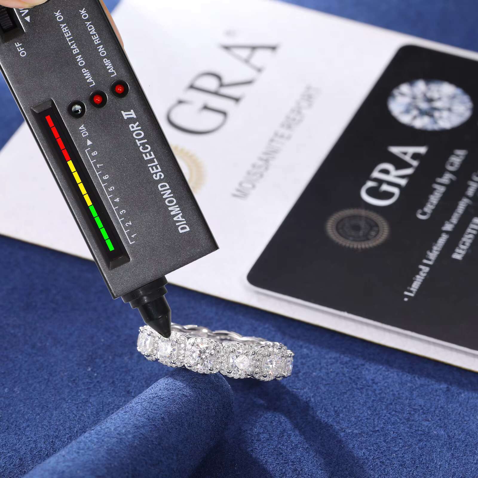 Luxury Wedding Jewelry Gift White Gold 925 Sterling Silver Cushion Cut VVS Moissanite Diamond Engagement Band Ring
