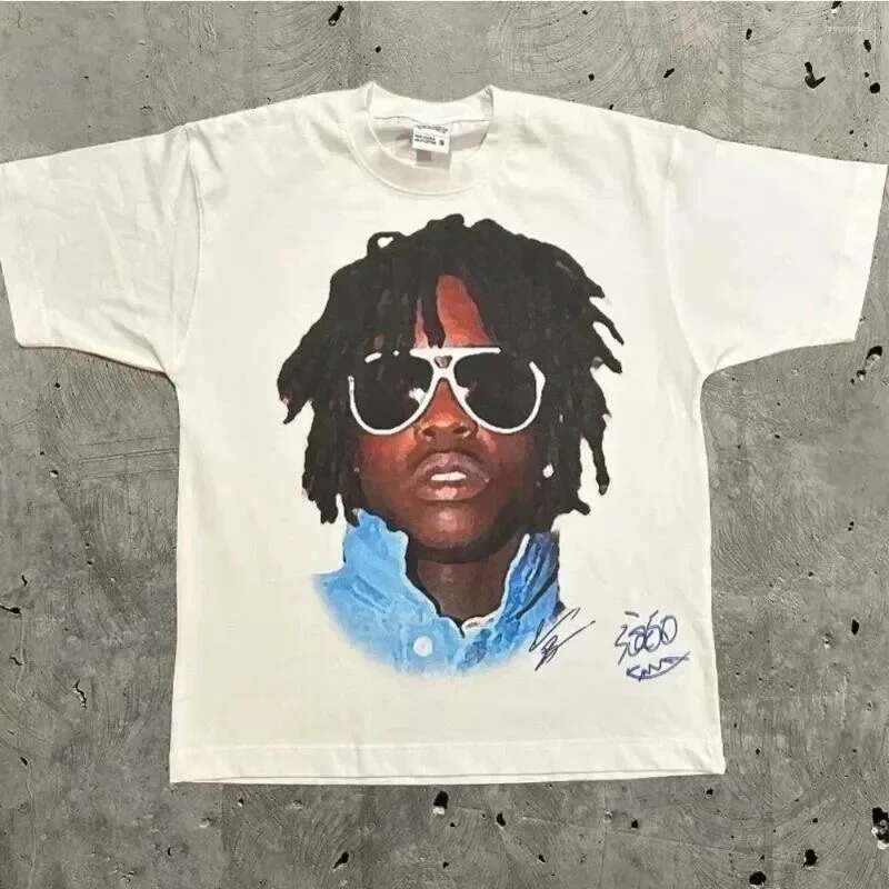 Men's Retro Trend Portrait Print Short Sleeve T-Shirt Y2k Gothic Haruku Hip Hop Couple Casual Loose T Shirt Summer Top