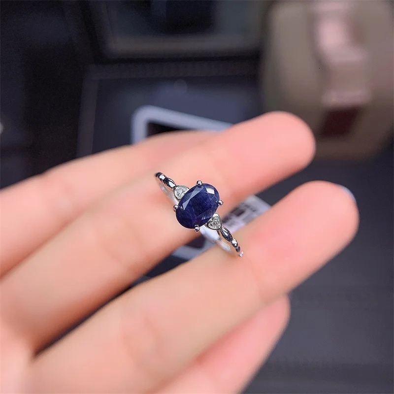 YULEM Fashion Silver Sapphire Rings for Women Solid 925 Silver Sapphire Ring 05 Ct Natural Sapphire Gemstone 251107