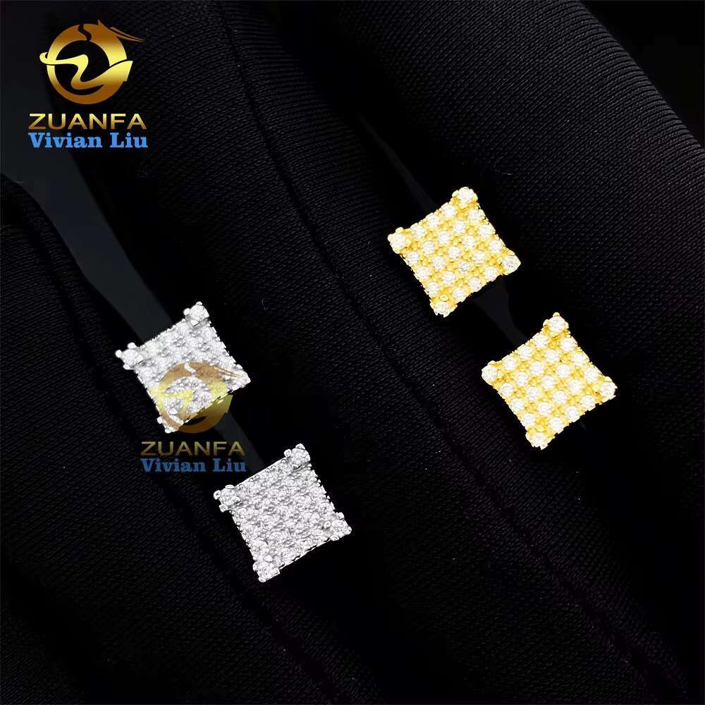 Wholesale Price Fine Jewelry Luxury Diamond 925 Sterling Silver Vvs Moissanite Jewelry Stud Earrings