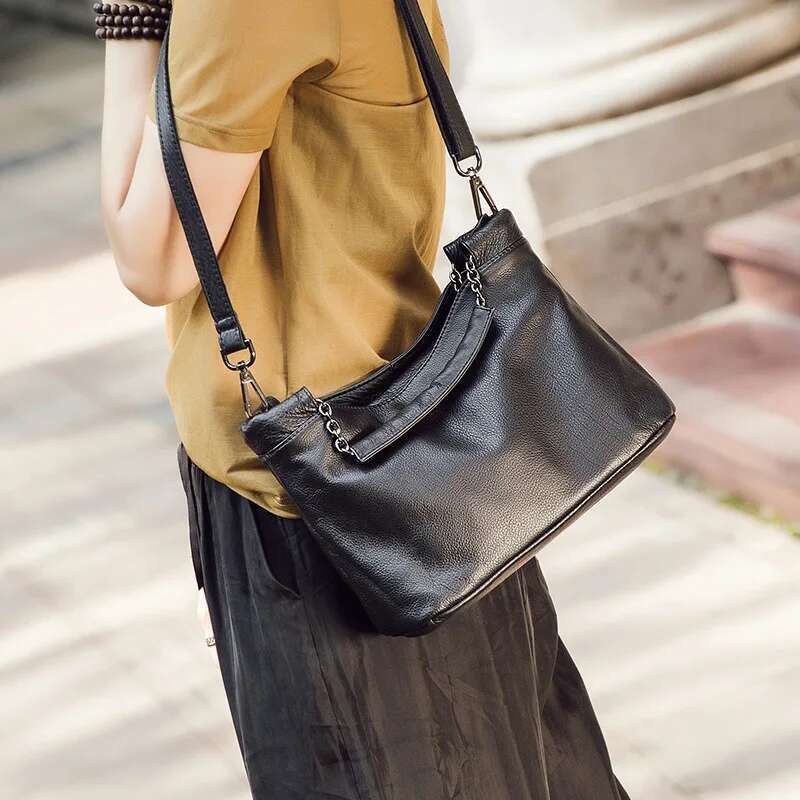 High Quality Handbag Fashion Women's Real Cow Leather Cross-Body Hot Selg Soft Cowhide Shoulder Tote Bag Designer