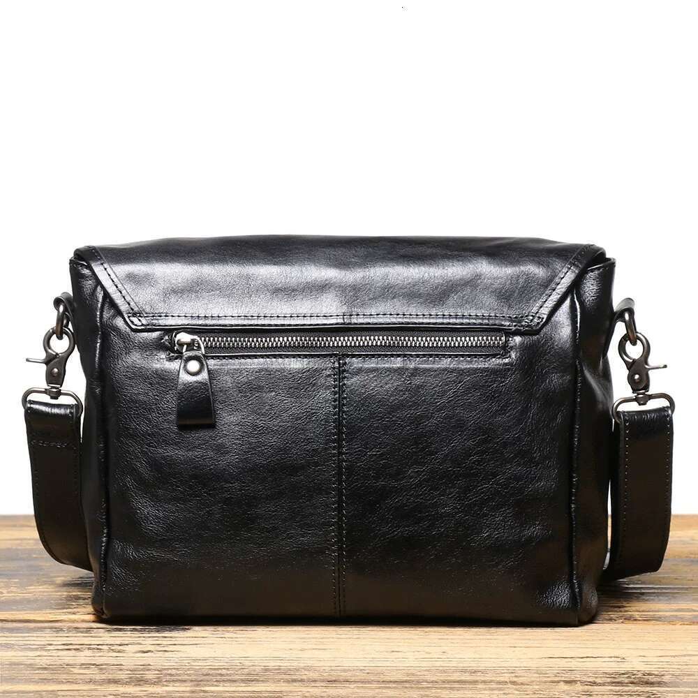LUOKIR New Handmade Leather Men's Crossbody Minimalist Style, Fashionable Shoulder Bag, Artistic Retro Casual Messenger Bag