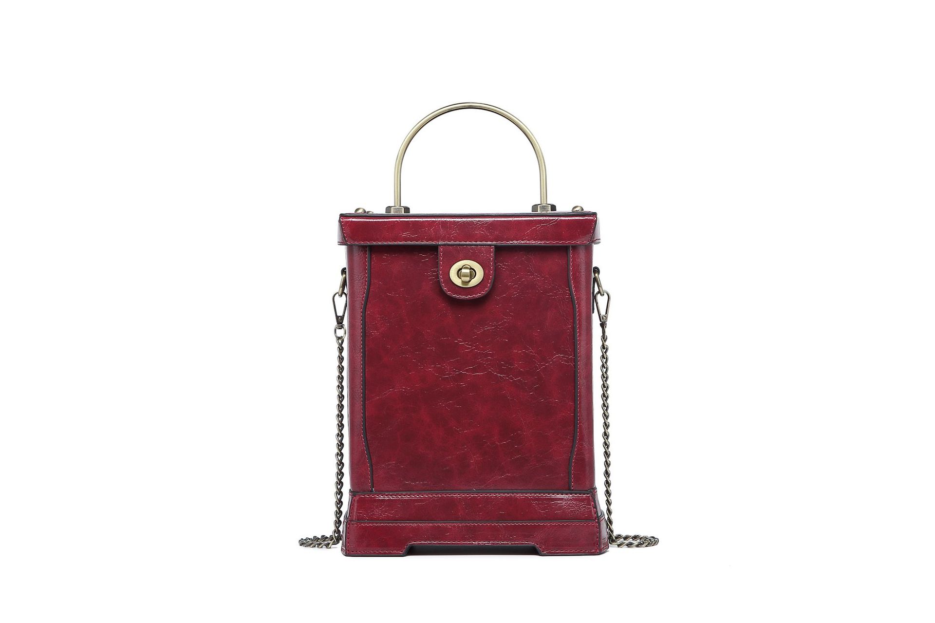 Luxury Bag Designer Bag New Creative Irregular Women's Bag Retro Personalized Top-handle Crossbody Bag with Real Clock Square Bag with Lock Trend