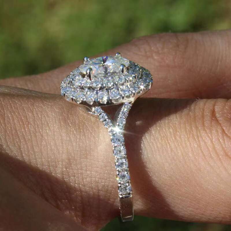 Artificial Mosan Diamond Accessory Ring Plated Engagement Wedding Diamond Ring Pair Engagement Diamond Ring for Women