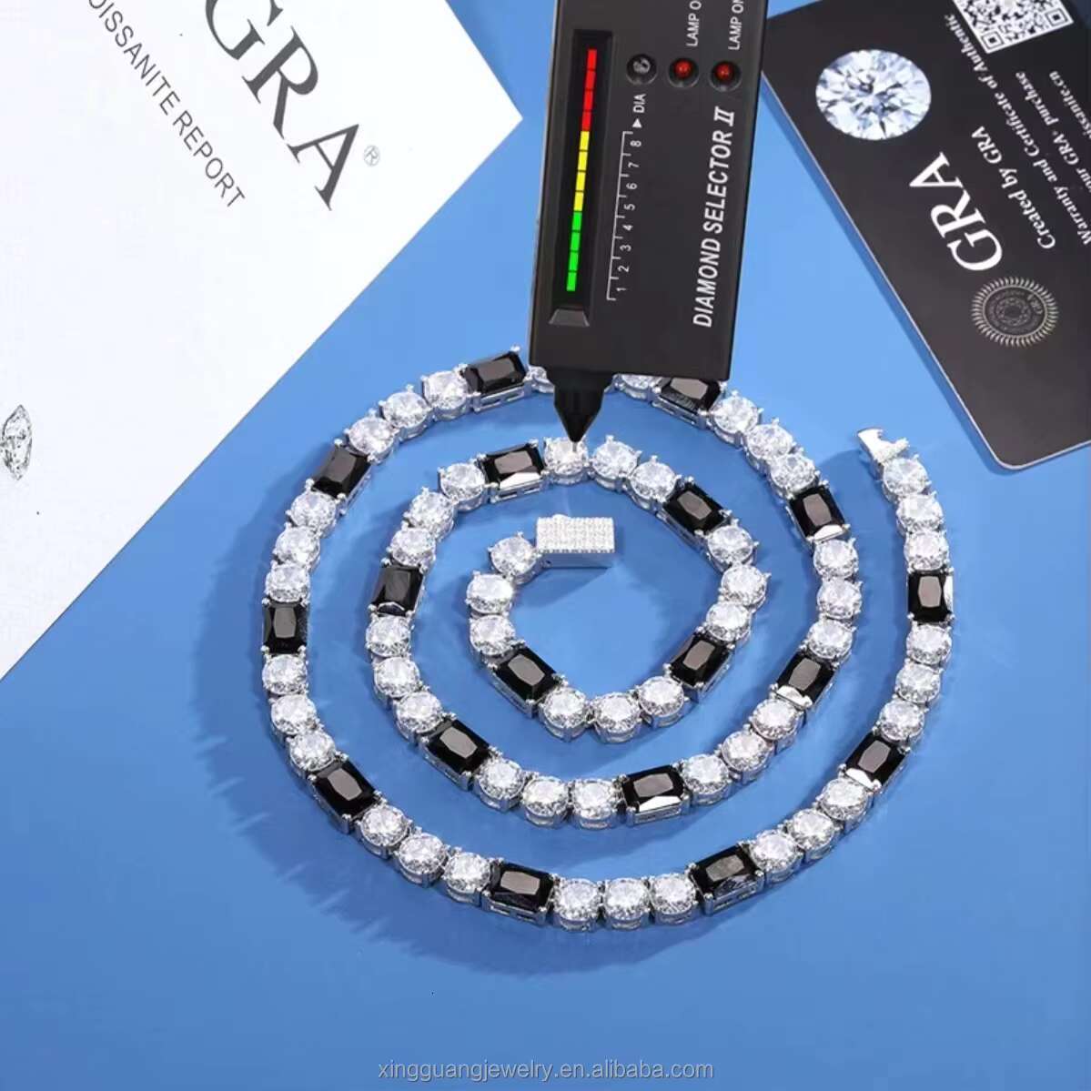 Fashion Jewelry 18k Gold Plated 925 Silver D/VVS Moissanite Diamond Tennis Chain with GRA Certificate