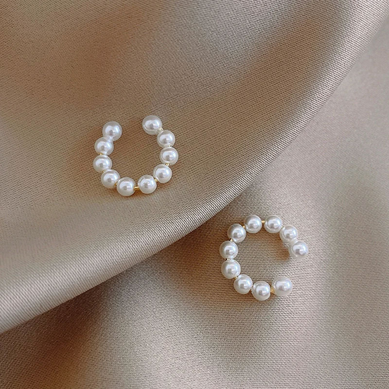 Korean Pearl Ear Cuff Clip Earrings Non-Piercing Bone C-shaped Without Puncture Minimalist Earrings For Women Fashion Jewelry