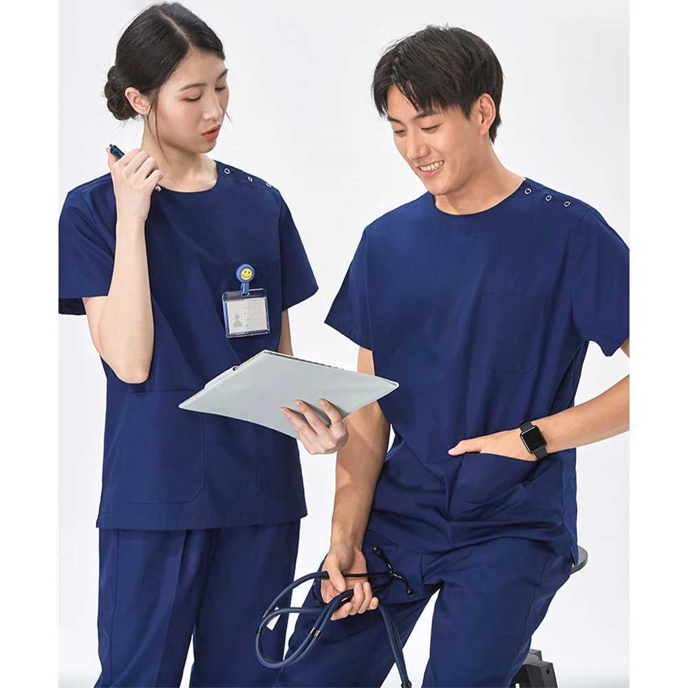Korean scrub suit medical uniform hospital nurse doctor work uniform surgical gown mens dental pet veterinary scrub X250410