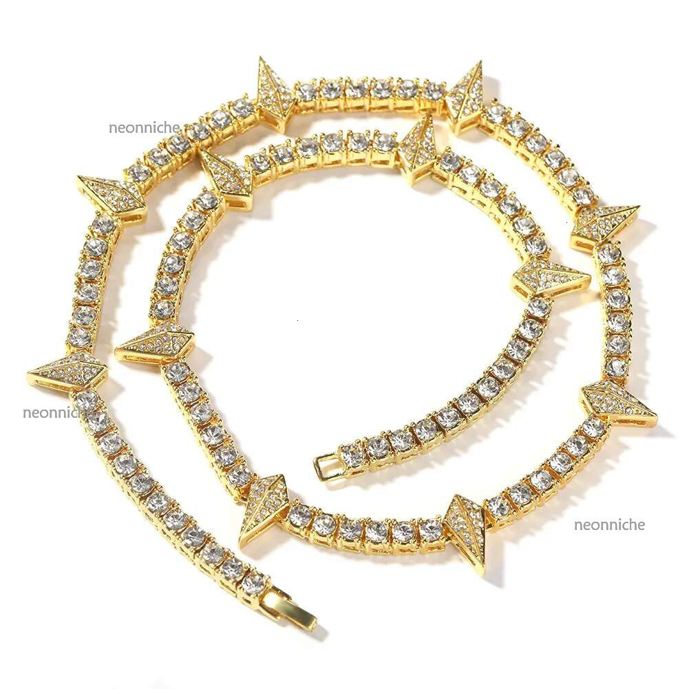 Hip Hop Gold Chains Iced Out Tennis Chain Mens Club Jewelry Glow-in-the-dark Drip Black Panther Necklace