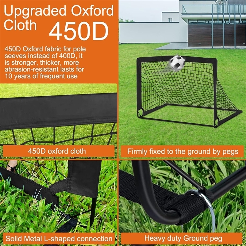 Soccer Goals for Backyard Set 2pcs Portable Training Football Net Indoor and Outdoor Children Football Match Door Frame 250410
