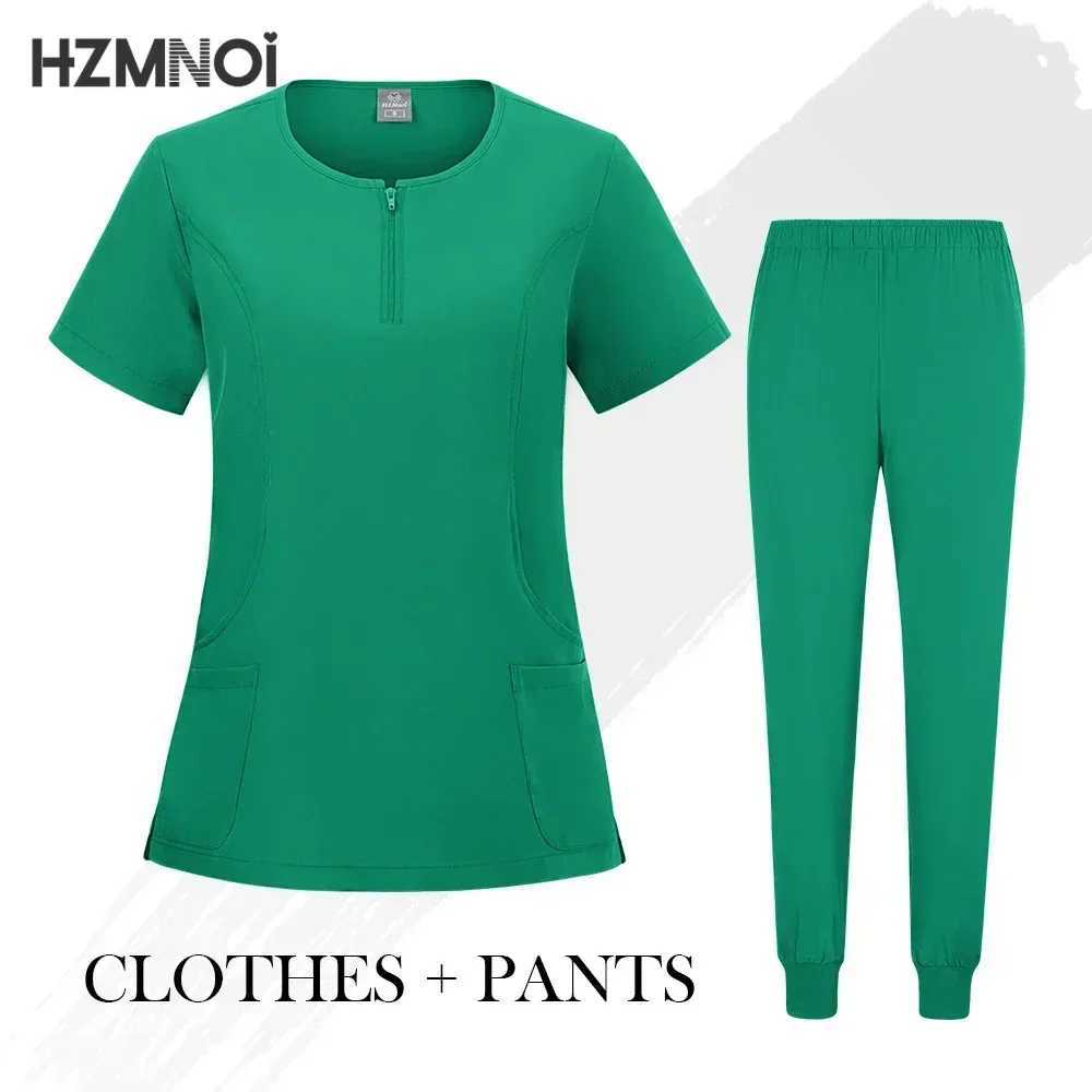 Uniformes De Enfermera Mujer Medical Scrubs Nurse Uniforms Beauty Top+Straight Pant Nursing Set Women Multicolor Doctor Workwear X250410