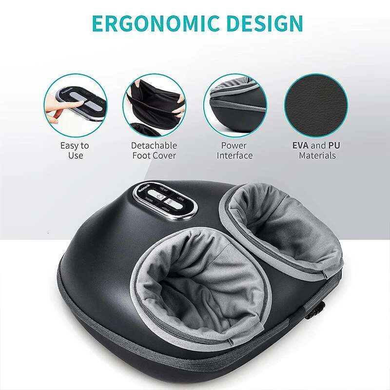 Nekteck Massager Heating Therapy Air Compression Shiatsu Knead Roller Muscle Relaxation Electric Foot Massage hine
