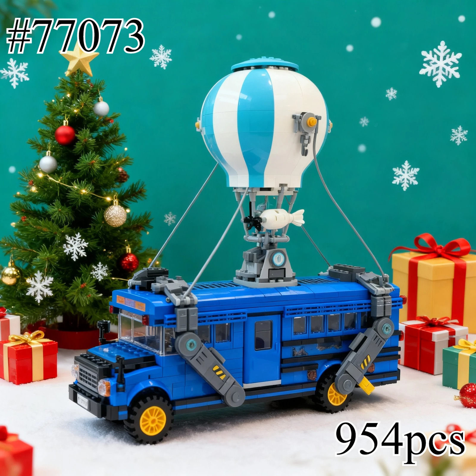 Drive The Battle Bus 77073 Building Blocks Sets Compatible with Legoed Particles Suitable for Christmas Gifts 954pcs 251110
