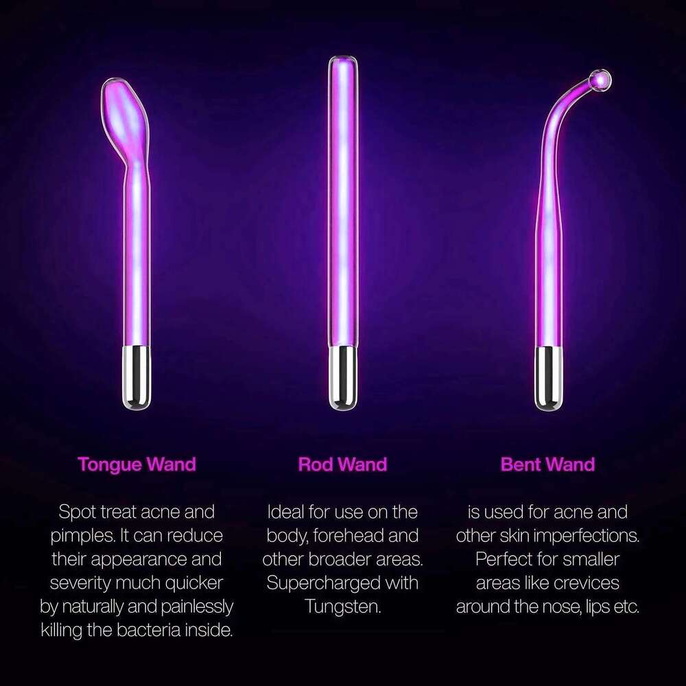Darsonval Portable High Frequency hine Skin With 6 Neon & Argon Wands Remove Wrinkles Acne Facial Therapy Wand