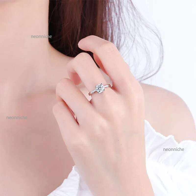 rings designer women sterg sier inlaid VVS1 pass dia tester moissanite for womens engagement wedding ring e jewelry woman US size 5-9
