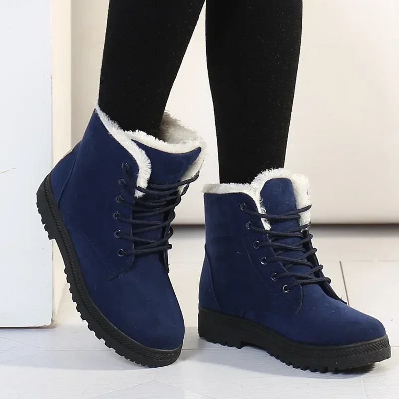 Womens Boots Winter Boots With Fur Low Heels Snow Boots Ankle Bota Feminina Platform Booties For Women Winter Shoes Heeled 251110
