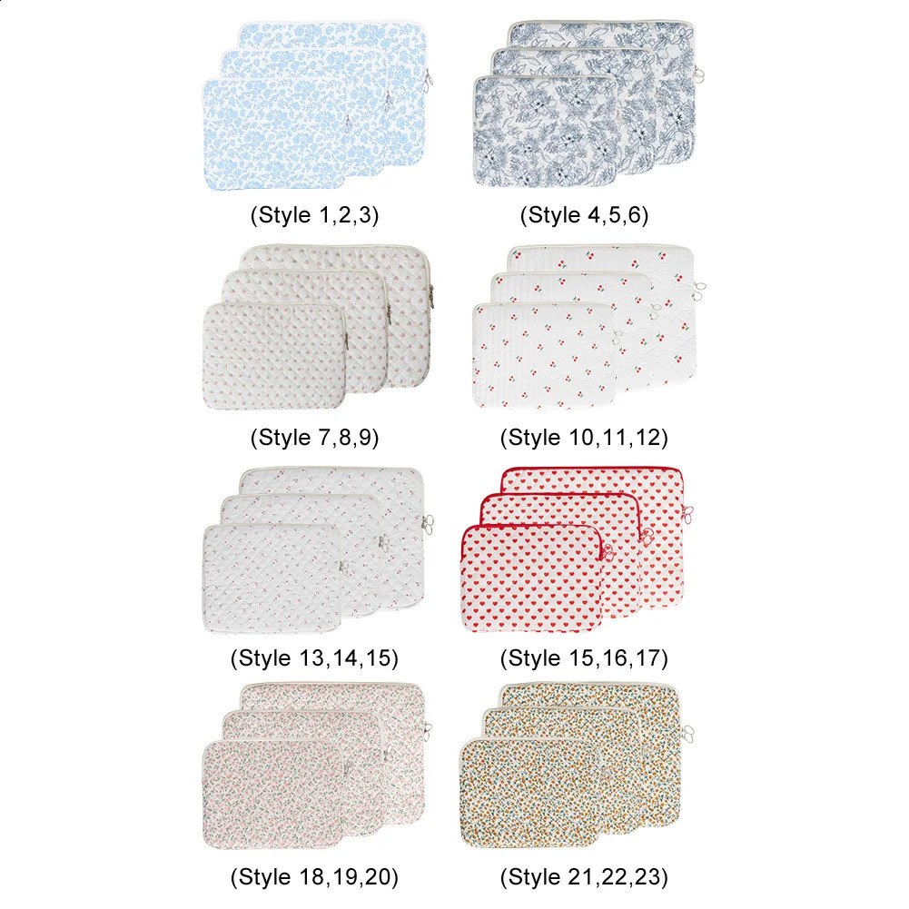 11/13/15 Inch Laptop Sleeve Quilted Laptop Bag Coquette Floral Laptop Carrying Case Office Accessories 250407