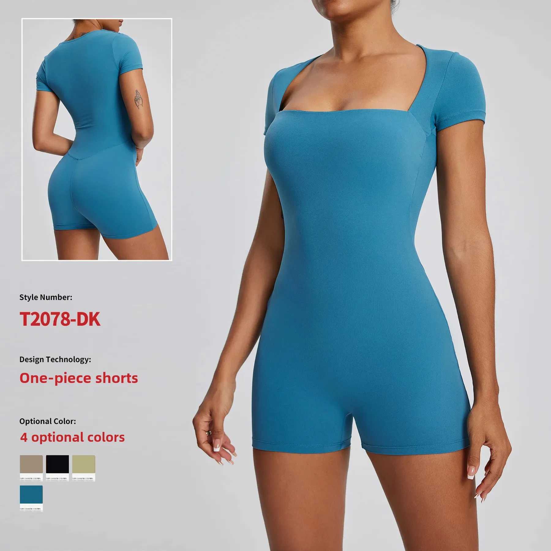 European and American Yunfei Quick drying Short sleeved Yoga Set Womens Training Dance Fitness Exercise Yoga jumpsuitW250411