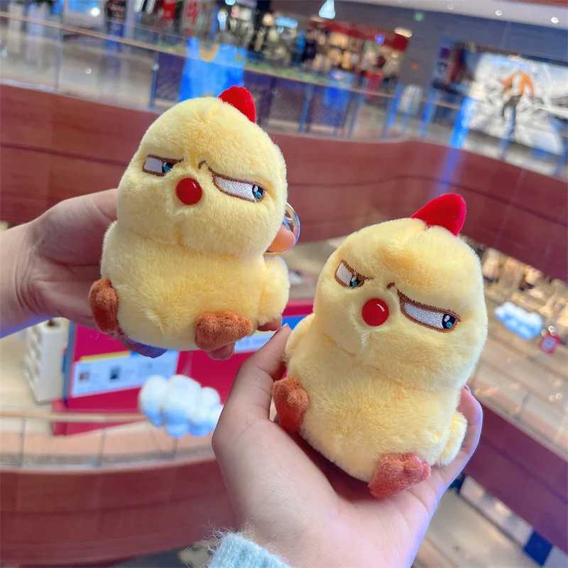 Cute Angry Chicken Plush Doll Pendant Keychain School Luggage Pendant Decorative Toy Wholesale Women Men Car Keyring W250411