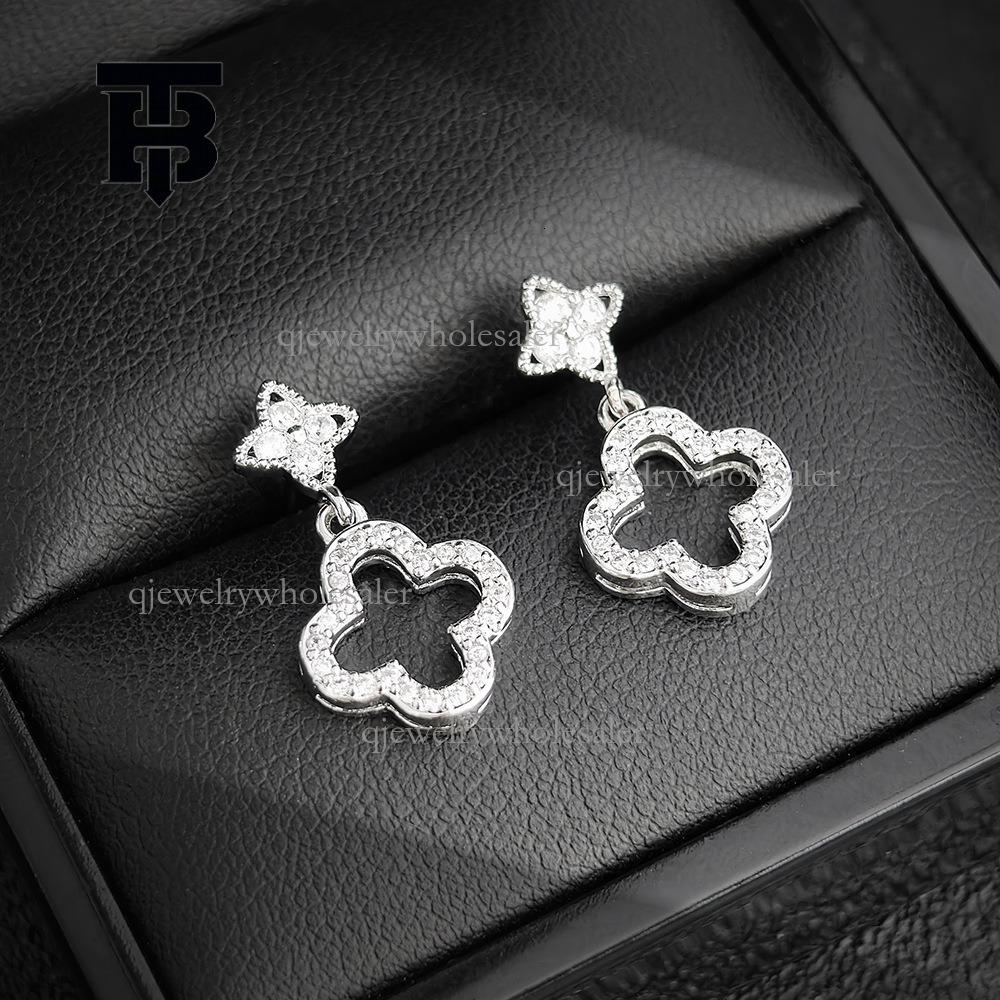 TB BHULAMTE Back-to-School Season Refreshing Simple Style Micro-Inlaid Zircon Elegant Earrings Star Palace Style Earrings In Stock e8097