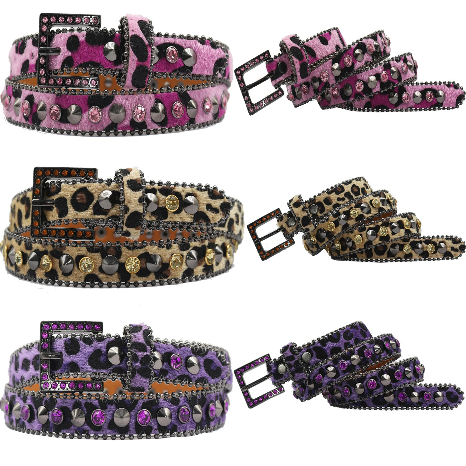 Fashionable European and American style high-end belt Y2K rhinestone belt alloy buckle rhinestone decorative belt 251110