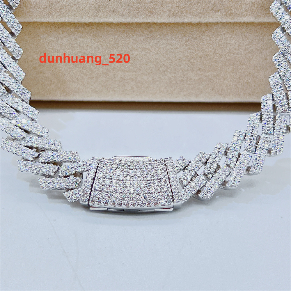 Custom 14mm Moissanite Diamond Cuban Chain Hip Hop Men Jewelry Iced Out Cuban Link Necklace