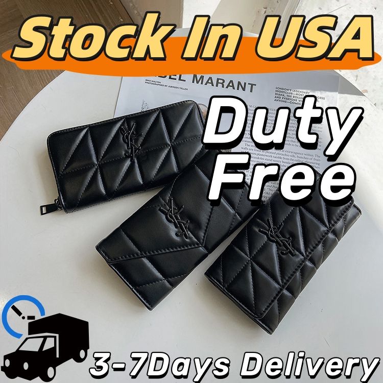 US Duty Free Womens Designer Wallets for Men Top Quality Metal Letter Leather Buckle Clutch Bag Card Horders Ladies Coin Pocket Short Flap Wallet Black Mens Purse 01