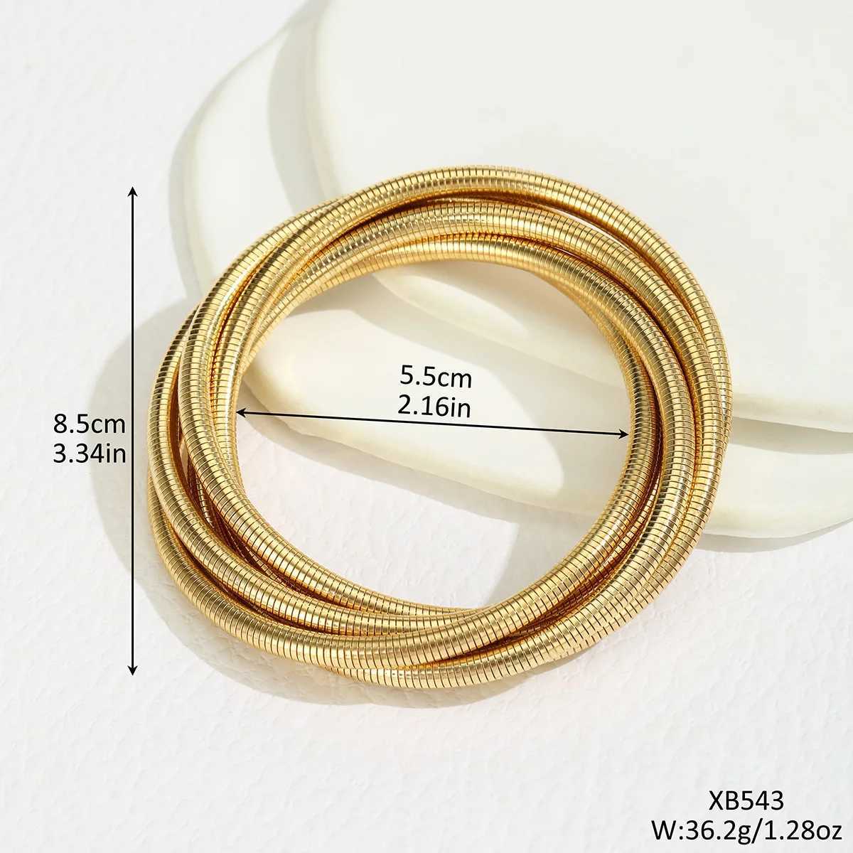 A Personalized Simple and Cool Style Multi-Layered Winding Line Spring BraceletC250410