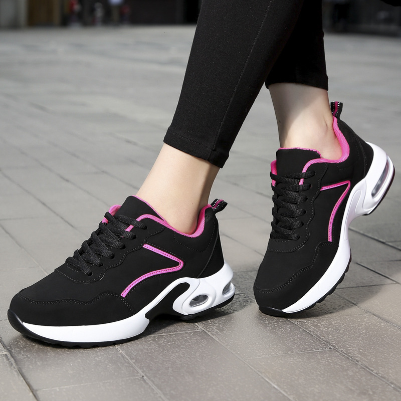 Free Shipping Air Cushion Sneakers Autumn Winter Running Shoes Plus Size Leather Sport Shoes for Women