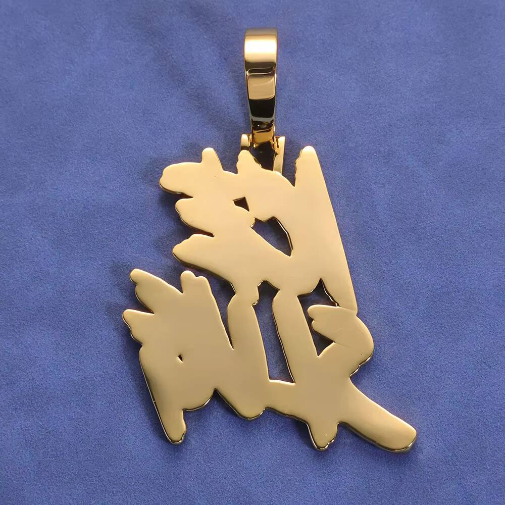 NUOYA Double Row Letter Pendant Personalized Hip Hop Necklace Custom Charm Jewelry Gold Plated Pendant Customizable