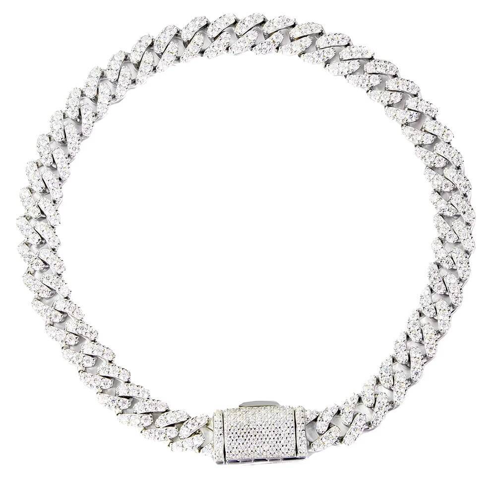 Wholesale 925 Silver Cuban Chain Slim Chain 6mm Wdth Vvs Moissanite Bracelet for Gift