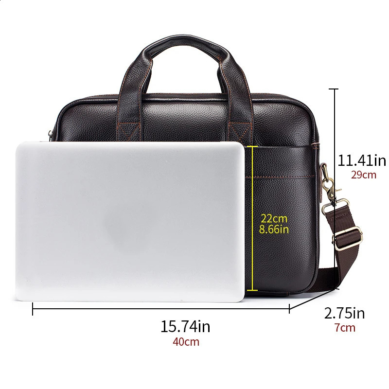 Mens leather handbag top layer cowhide brief case. Single shoulder diagonal cross large capacity computer bag business bag. 250410
