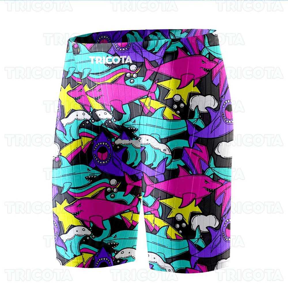 Summer Mens Swimming Jammer Endurance Exercise Training Swimming Shorts Outdoor Beach Fast Drying Close JammerW250410