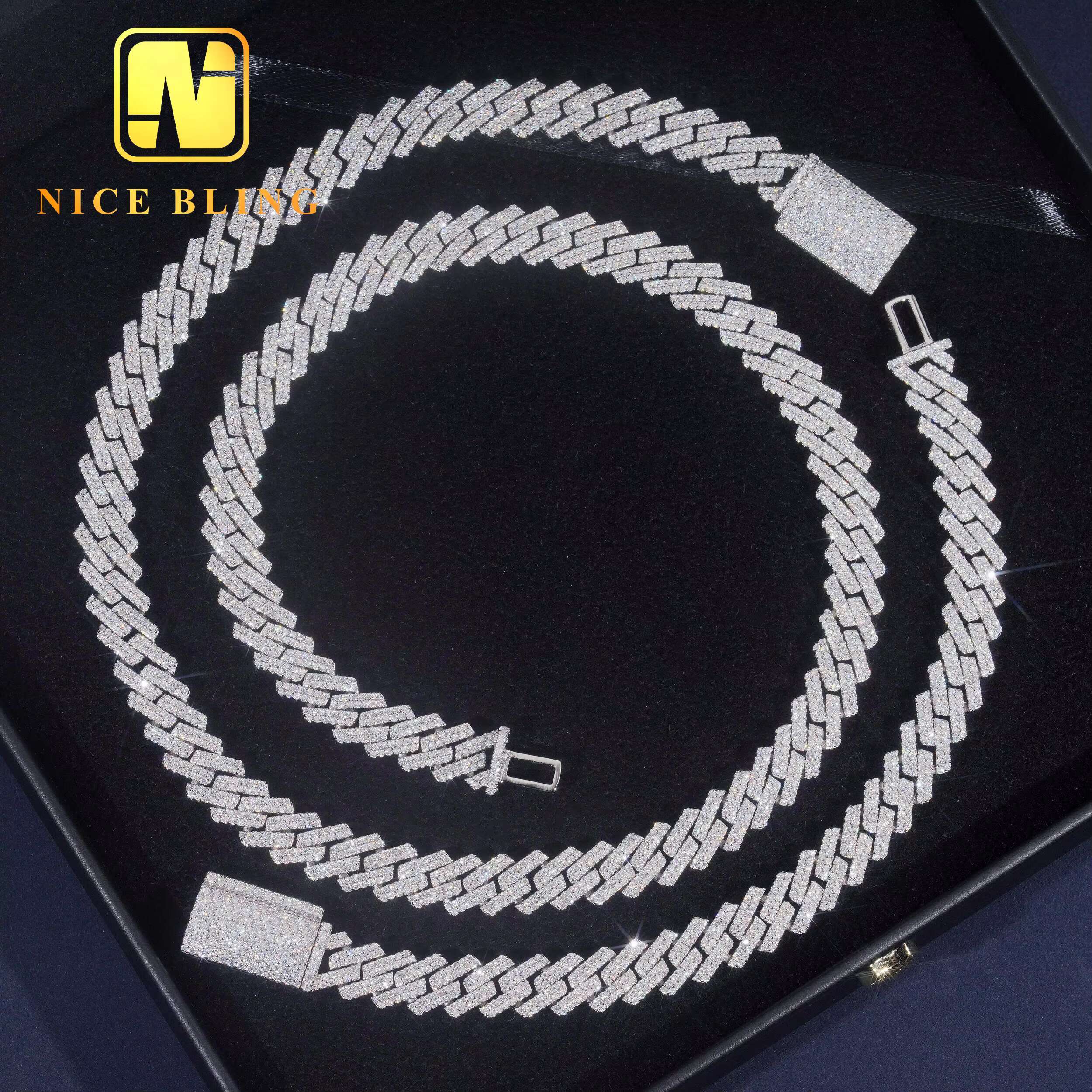 Hot Sale 10mm Diamond Iced Out Cuban Link Chain Custom Hip Hop Jewelry Necklace VVS Moissanite Necklace Bracelet