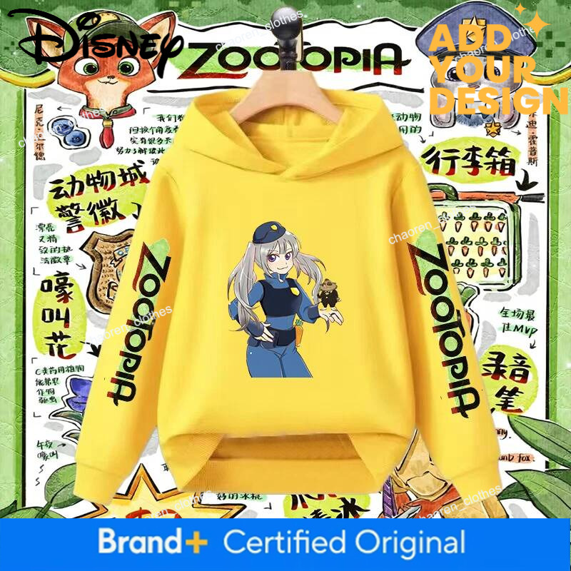 Disney Zootopia Judy And Nick Wilde Sister Hoodies Matching Outfits For Kids Children Girls Cartoon Character Pullover