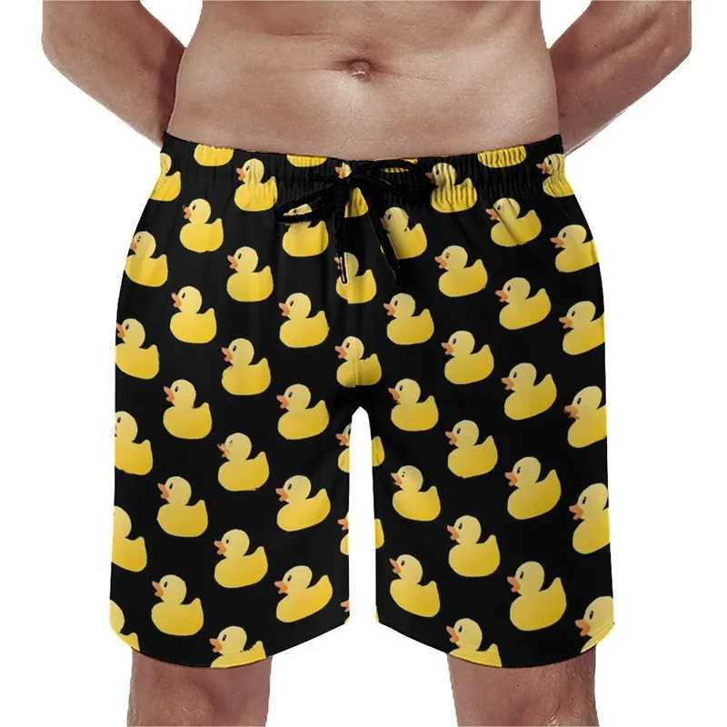 New 3D printed cute animal yellow duck beach shorts for summer suitable for men children fun streetwear swimming trunks fashionable cool shortsW250410