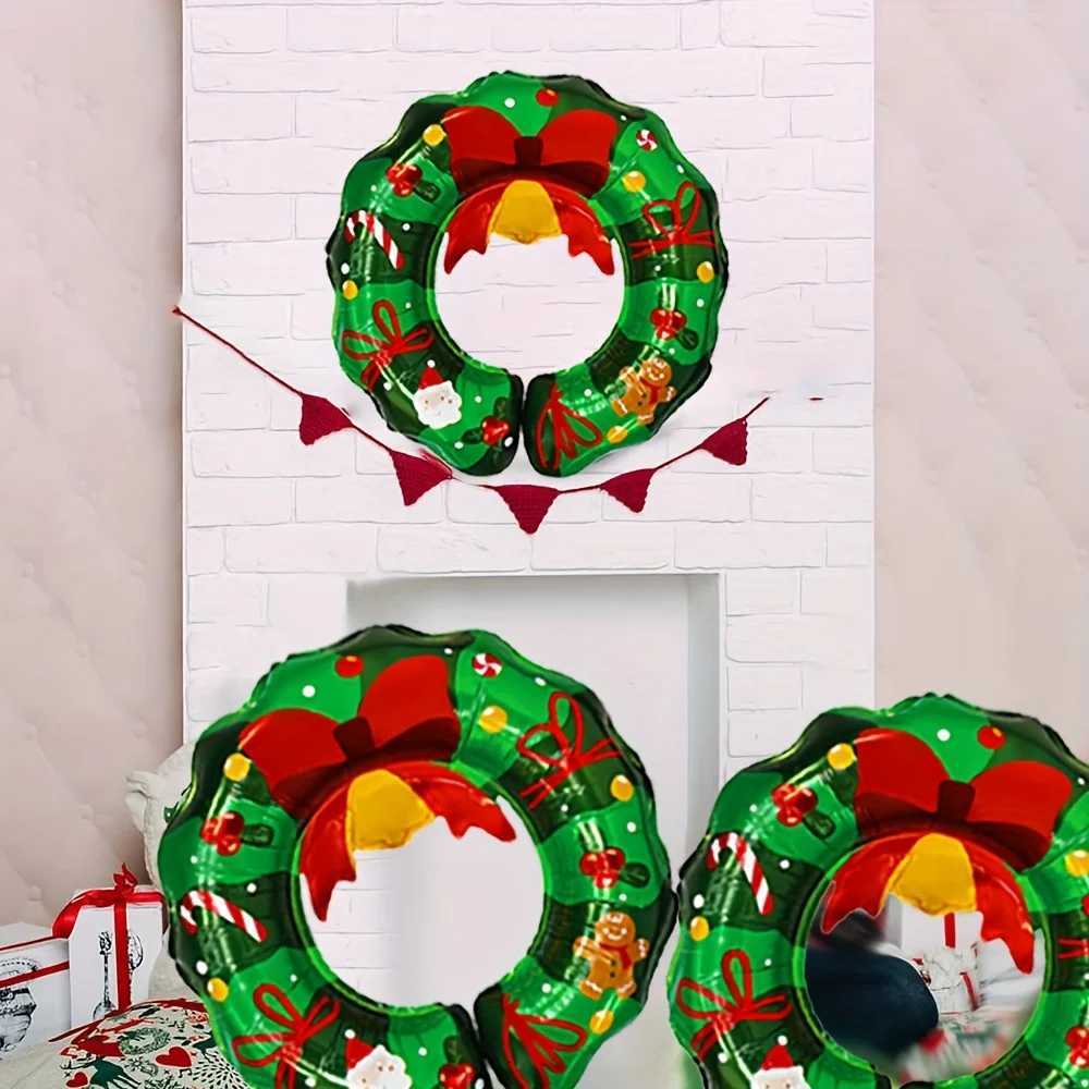 Christmas 3pcs New Christmas Themed Balloons Christmas Small Bell Wreath Santan Snowman Creative Design Styling Party Decoration Balloons Y251111
